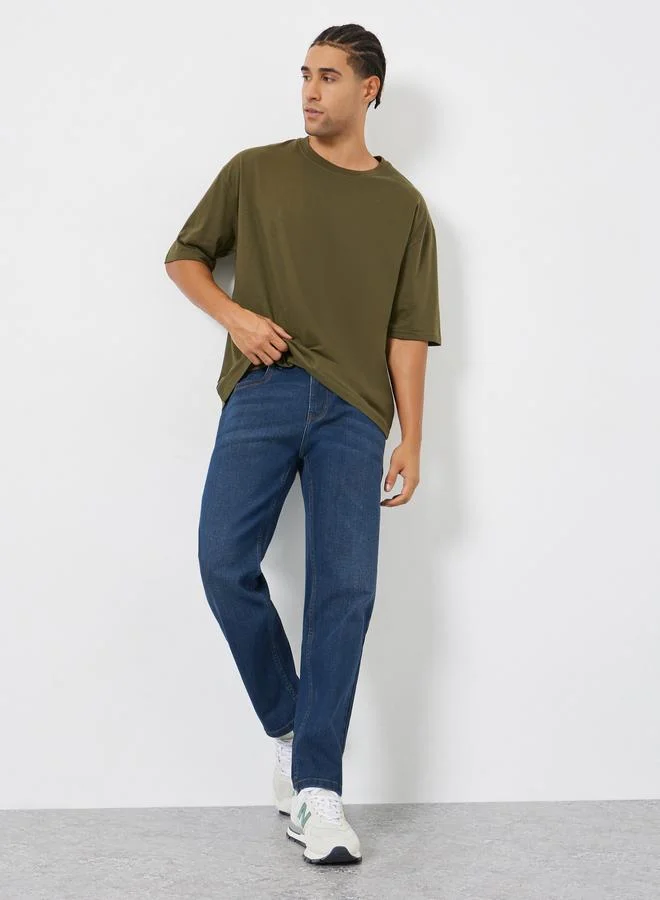 Men Dark Wash Regular Fit Jeans